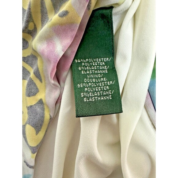 Lauren Ralph Lauren Womens Dress 8 Tropical Floral Ruched‎ Draped Stretch Waist - Picture 8 of 15
